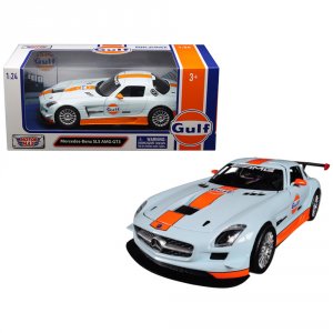 Motormax 79646 Mercedes Benz Sls Amg Gt3 With Gulf Livery Light Blue W