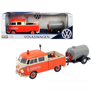 Motormax 79674 Volkswagen Type 2 (t1) Pickup Truck Orange And Cream Wi