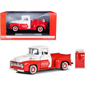 Motorcity 424055 1955 Ford F-100 Pickup Truck Red And White With Vendi