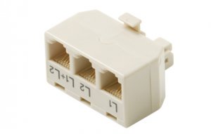 Steren ST-300-324 4c 2 Line Junction 3 Jacks 1 Ivory