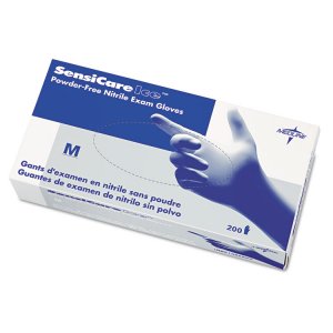 Medline MII MDS6804 Medline Sensicare Ice Blue Nitrile Exam Gloves - X