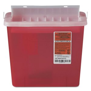 Medline MDS705152H Container,5qt,dispsl,rd