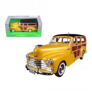 Welly 22083gld 1948 Chevrolet Woody Wagon Fleetmaster Gold 124 Diecast