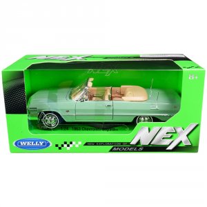 Welly 22434grn 1963 Chevrolet Impala Convertible Light Green Nex Model