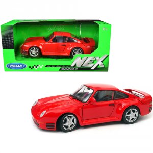 Welly 24076r Porsche 959 Red With Silver Wheels Nex Models 124 Diecast