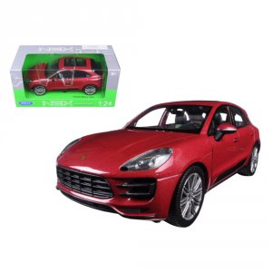 Welly 24047r Porsche Macan Turbo Red 124 Diecast Model Car By