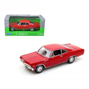 Welly 22417r 1965 Chevrolet Impala Ss 396 Red 124 Diecast Model Car By