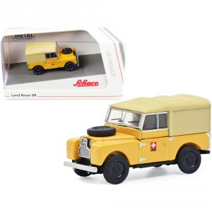 Schuco 452662200 Land Rover 88 Ptt Yellow With Tan Top 187 (ho) Diecas