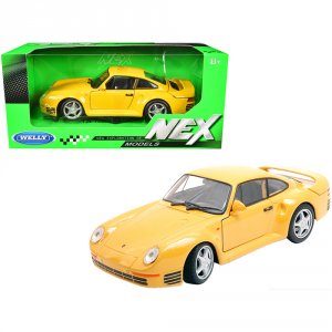 Welly 24076y Porsche 959 Yellow With Silver Wheels Nex Models 124 Diec