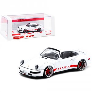 Tarmac T64-037-WHT Porsche Rwb 964 White With Red Stripes Special Edit