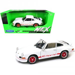 Welly 24086w Porsche 911 Carrera Rs 2.7 White With Red Stripes Nex Mod