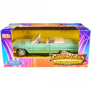 Welly 22434LRW-grn 1963 Chevrolet Impala Convertible Light Green Low R