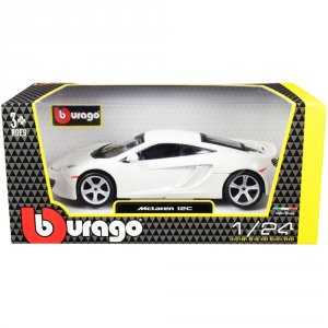 Bburago 21074w Mclaren 12c White Metallic 124 Diecast Model Car By