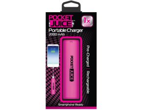 Bulk EN858 Tzumi 2000 Mah Pocket Juice Power Bank In Pink