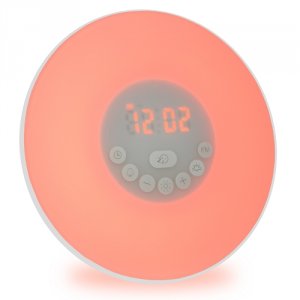 Generic 6638 Wake-up Light Sunrise Alarm Clock Wfm Radio44; 7 Color Mo