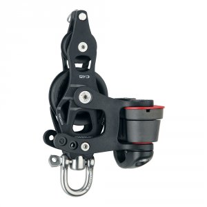 Harken 6234 45mm Single Aluminum Element Fiddle Block Wswivel, Becket 