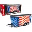 Autoworld AMM1266 Four Wheel Enclosed Car Trailer With American Flag G