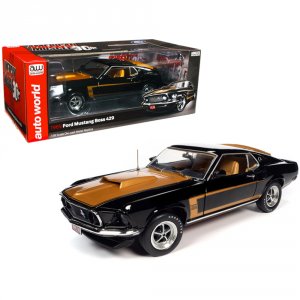 Autoworld AMM1251 1969 Ford Mustang Boss 429 Fastback Raven Black And 