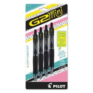 Pilot 31734 Pen,g2 Mini,finept,4pk,bk