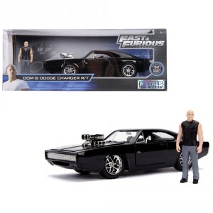 Jada 30737 Dodge Charger Rt Black With Dom Diecast Figurine Fast  Furi