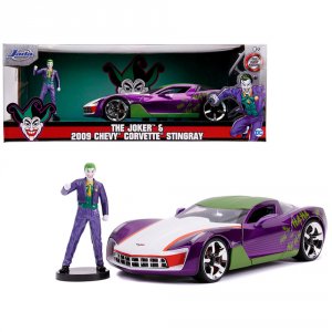 Jada 31199 2009 Chevrolet Corvette Stingray With Joker Diecast Figurin