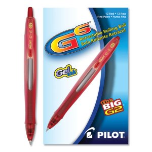 Pilot 31403 Pen,rbl,rt,g6 Gel,rd