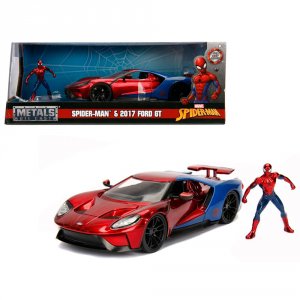 Jada 99725 2017 Ford Gt With Spider Man Diecast Figurine Marvel Series