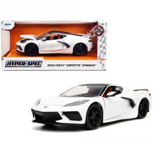 Jada 32718 2020 Chevrolet Corvette Stingray C8 White With Black Top Hy