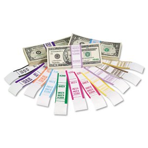 Papr PQP 400250 Pap-r Currency Straps - 1.25 Width - Total $250 In $1 