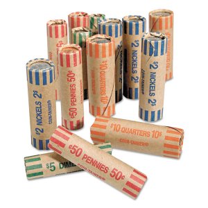 Papr BC20001 Pap-r Tubular Coin Wrappers - Total $0.50 In 50 Coins Of 