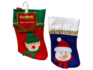 Bulk HR463 Christmas Mini Stockings Classic Theme