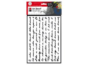 Bulk CH848 Marabu 9x12 Art Stencil In Script Pattern