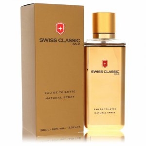 Swiss 557386 Swiss Classic Gold Eau De Toilette Spray 3.3 Oz For Men