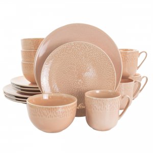 Laurie 113976.16 Matisse 16 Piece Round Stoneware Dinnerware Set In Pi