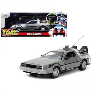 Jada 32911 Delorean Brushed Metal Time Machine With Lights Back To The