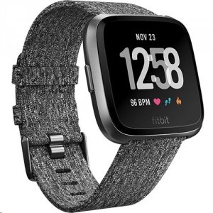 Fitbit FB505BKGY Versa Fitness Watch Special Edition Charcoal Woven Gr