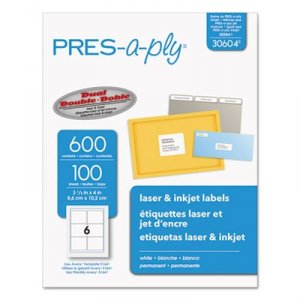 Avery AVE 30604 Pres-a-ply Pres-a-ply White Labels - Permanent Adhesiv