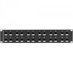 Black JSM114A Cat6 Protected Panel, 24-port, 2u