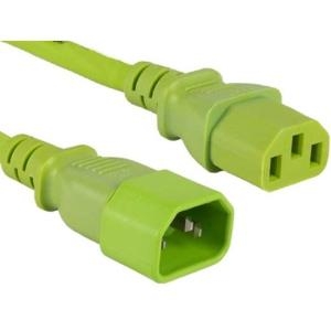 Enet C13C14-GN-3F-ENC 3ft C13 To C14 Green Power Extension Cord