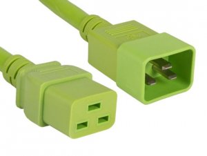 Enet C19C20-GN-10F-ENC 10ft Green C19 To C20 Power Cord, Heavy Duty