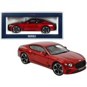 Norev 182788 2018 Bentley Continental Gt Candy Red Metallic 118 Diecas