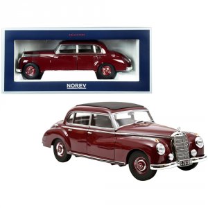 Norev 183705 1955 Mercedes Benz 300 Dark Red With Black Top 118 Diecas