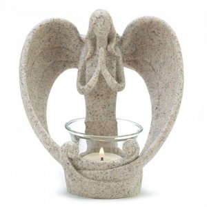 Wings 14633S Sand-look Angelic Candle Holder