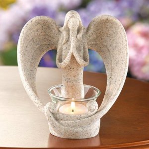 Wings 14633S Sand-look Angelic Candle Holder