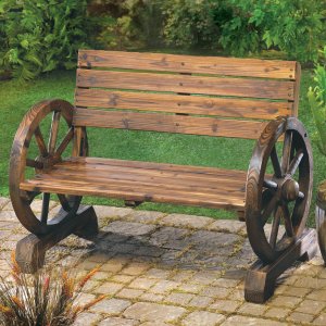 Accent 12690 Wagon Wheel Themed Garden Bench