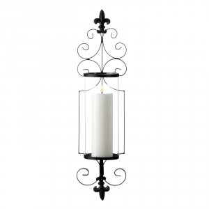 Gallery 10018992 Fleur De Lis Metal Wall Sconce With Glass Cylinder