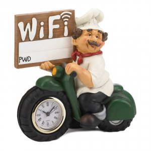 Accent 10019052 Charming Italian Chef Wi-fi Sign With Clock