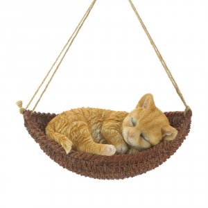 Summerfield 10018966 Napping Kitten On Hammock Hanging Figurine