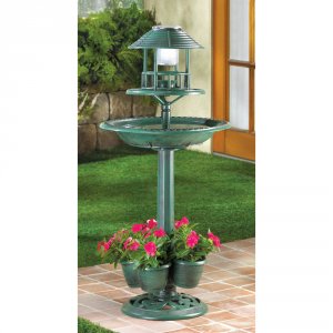 Accent 12967 Solar-lighted Birdbath And Planter