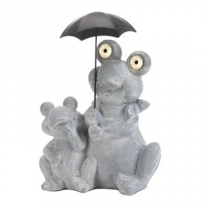 Summerfield 10019103 Frogs With Umbrella Solar Garden Light